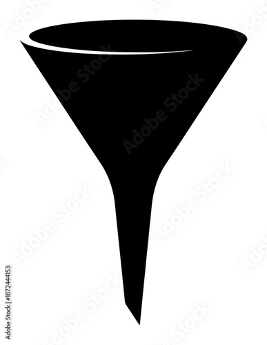Tornado Funnel Silhouette Vector Illustration