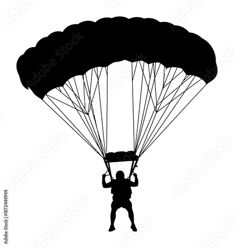Minimalist Parachute Silhouette Vector Illustration