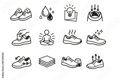 Method control icon care stuff moisture vector shoe focus icons habit opening