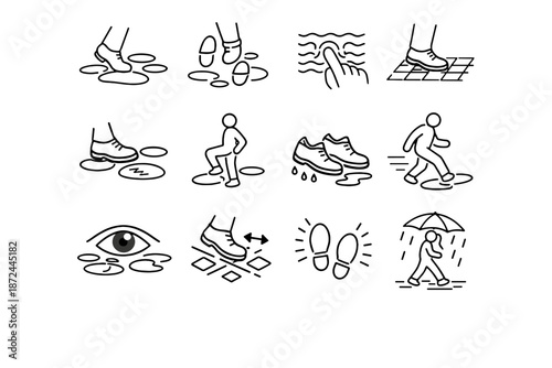 Vector controlled dry focus icon logic habit icons puddle choose urban awareness