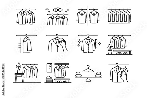 Order align vector mindful icon calm coat habit icons precision visual cue
