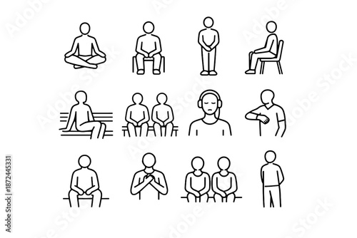 Readiness vector icon presence patience clarity start stillness icons waiting quiet concept