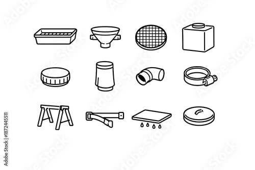 Legs hose sleeve pad minimalist inspection rainwater strap drip vector icon clip