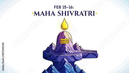 Vibrant Maha Shivratri celebration with golden flame on Shiva Lingam