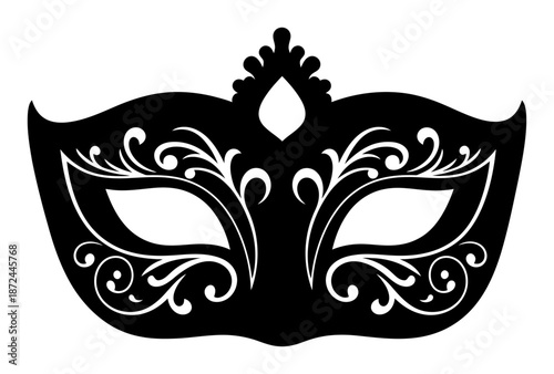 Venetian Mask Carnival Silhouette Vector Illustration