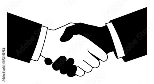 Silhouette Handshake Vector Illustration