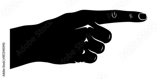 Minimalist Silhouette of Hand Pointing Finger