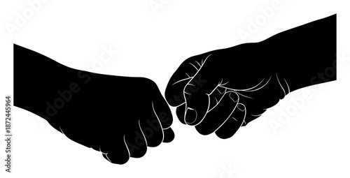 Silhouette Fist Bump Vector Illustration