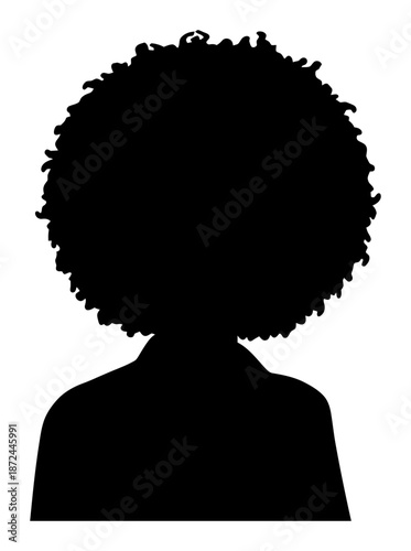 Afro Hairstyle Silhouette Vector Illustration
