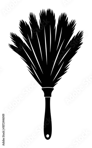 Feather Duster Silhouette - Minimalist Vector