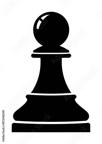 Minimalist Chess Pawn Silhouette Vector Illustration