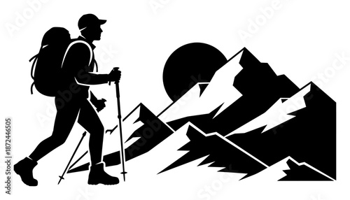 Hiking Boots Silhouette - Minimalist Vector