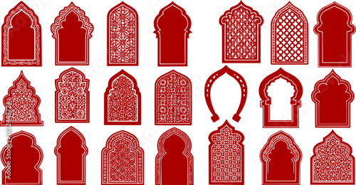 set of islamic frames shapes badges. set of Islamic Bagde. Arab frame set
