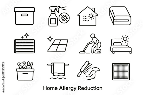 Icon filter uncluttered symbol towel drawer fur floor allergy stuffed vector home