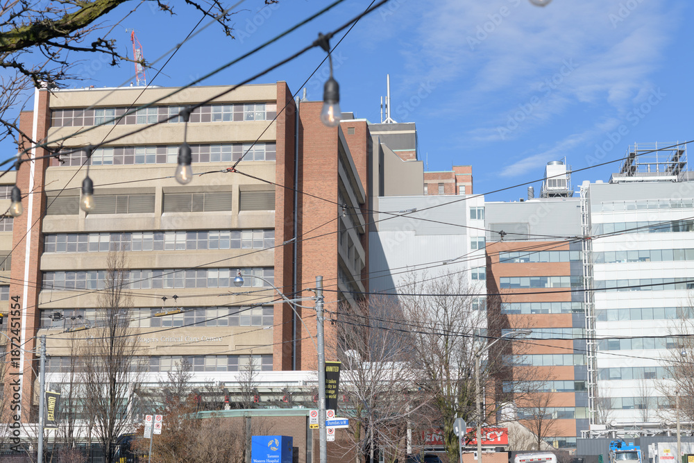 Naklejka premium The Toronto Western Hospital, at 399 Bathurst Street, a major teaching hospital in Toronto’s West End and part of the University Health Network