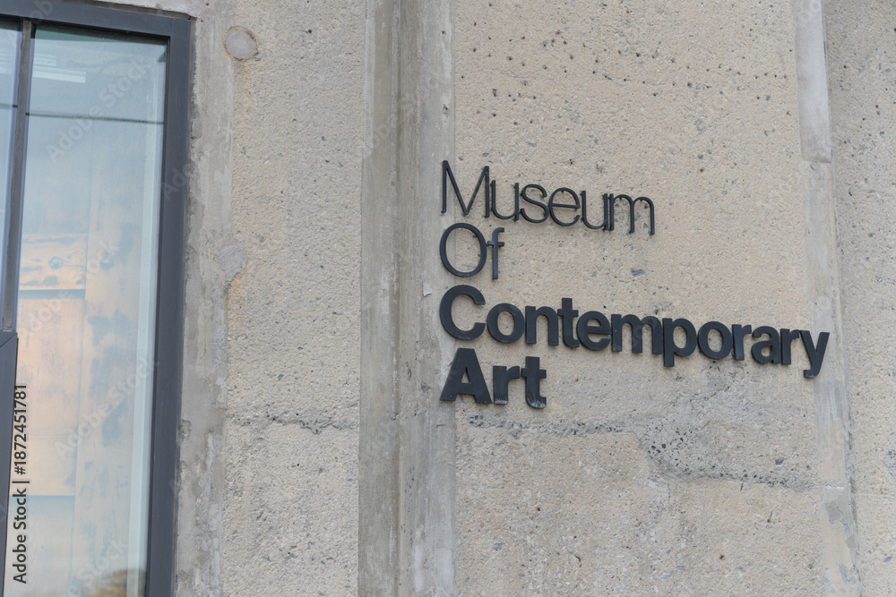 Fototapeta premium sign outside Museum of Contemporary Art 158 Sterling Rd, Toronto