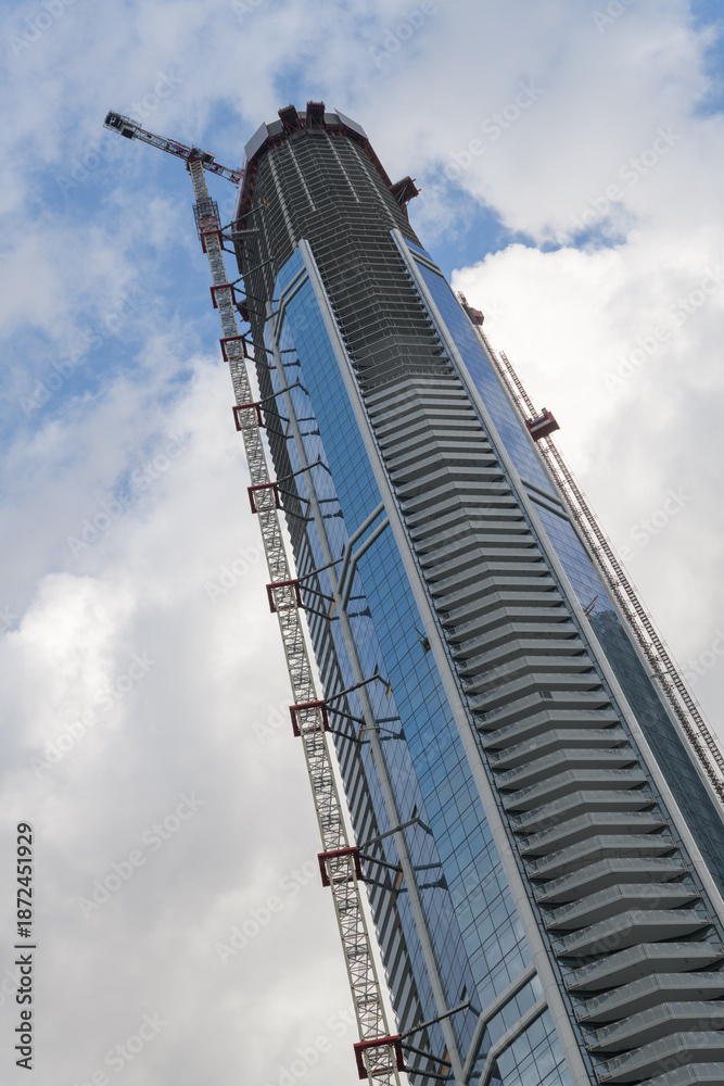 Obraz premium SkyTower at Pinnacle One Yonge, a 106-storey, mixed-use residential and retail tower at 1 Yonge St, Toronto’s waterfront, designed by Hariri Pontarini Architects for Pinnacle International
