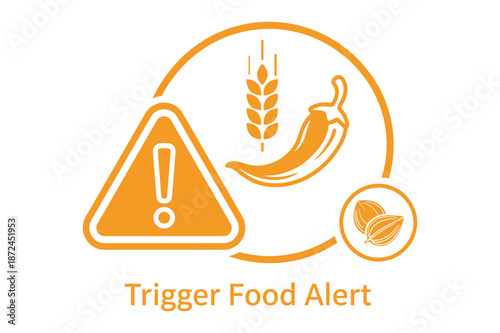 Food Allergy Warning Sign with Common Trigger Ingredients