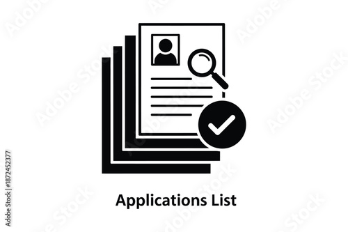 Application list icon for recruitment and job seeker processing
