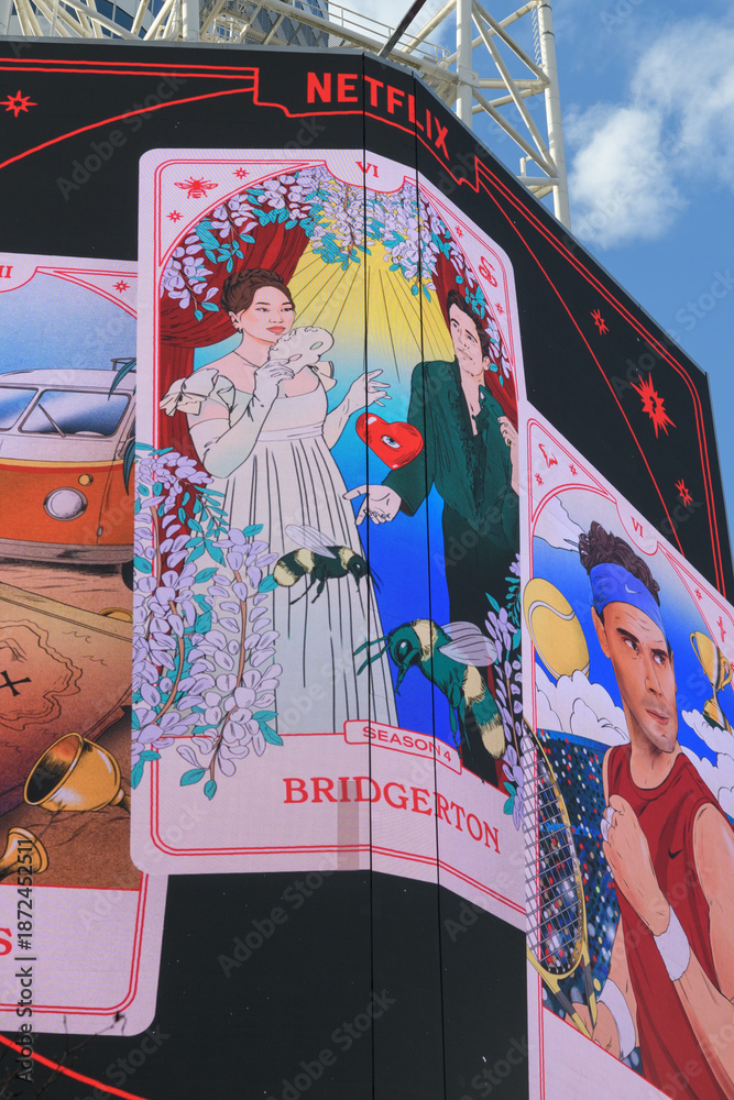 Fototapeta premium Netflix digital advertising at Sankofa Square, Toronto