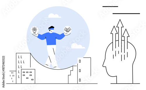 Decision-making concept. Balancing innovation and partnerships for effective decision-making. Decision-making fosters insights, collaboration, and progress. For business strategy, leadership ideas