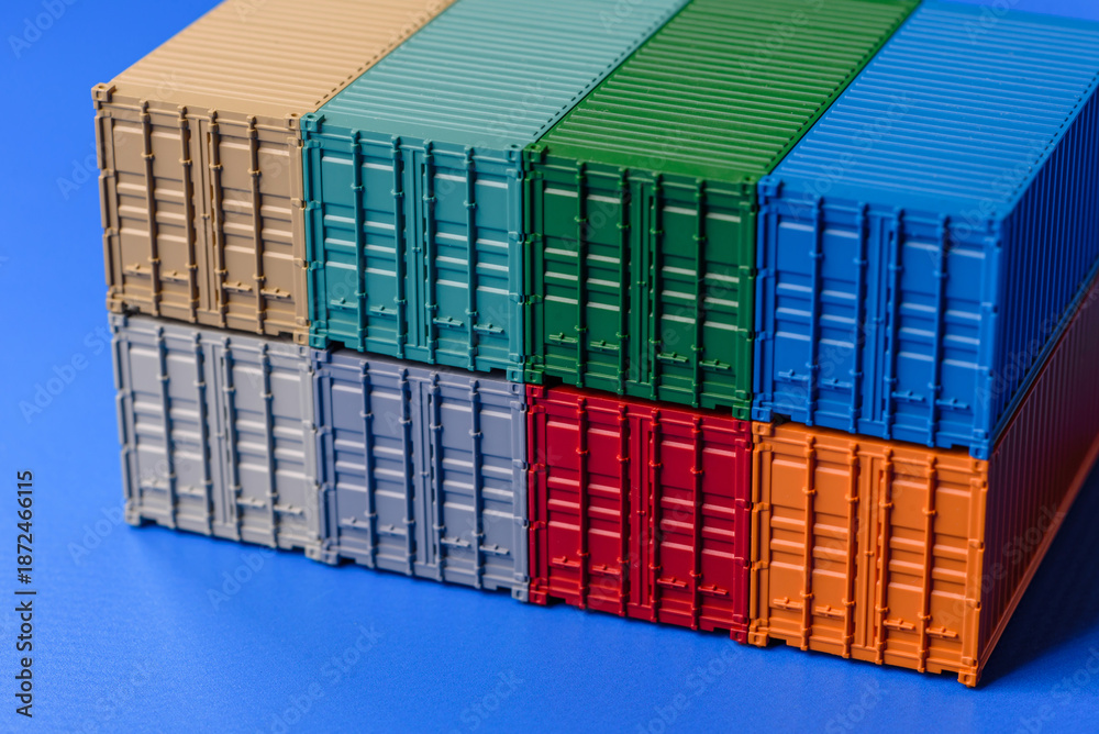 Fototapeta premium A cargo container in a port warehouse as a logistics element, export. A cargo container
