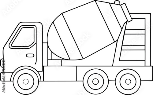 Concrete Mixer Truck Icon for Building and Roadwork Projects