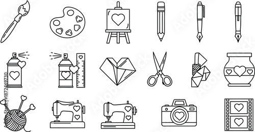 Crafting love valentine's day icons