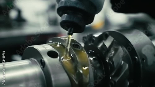 Lubrication Process - Precision Oiling of Mechanical Components for Optimal Performance.