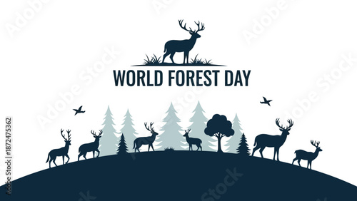 Deer Silhouettes on World Forest Day.