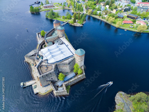 Aerial view of medieval Ola...