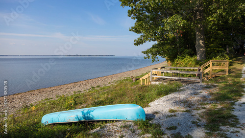 Rocky Lakeside Shore on a Calm Summer Day
