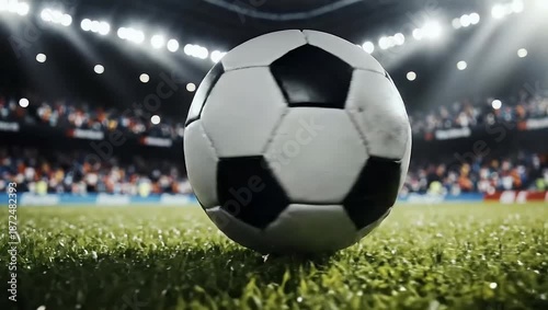 soccer ball on stadium