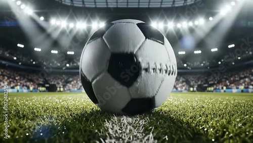 soccer ball on stadium