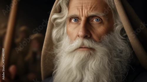 Headshot close up of prophet Moses