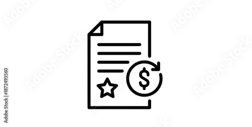 Billing invoice document icon with recurring payment concept for finance systems