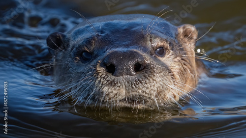 River Otter in the lake