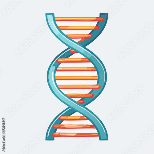 A scientific illustration of a DNA double helix, representing genetics and molecular biology
