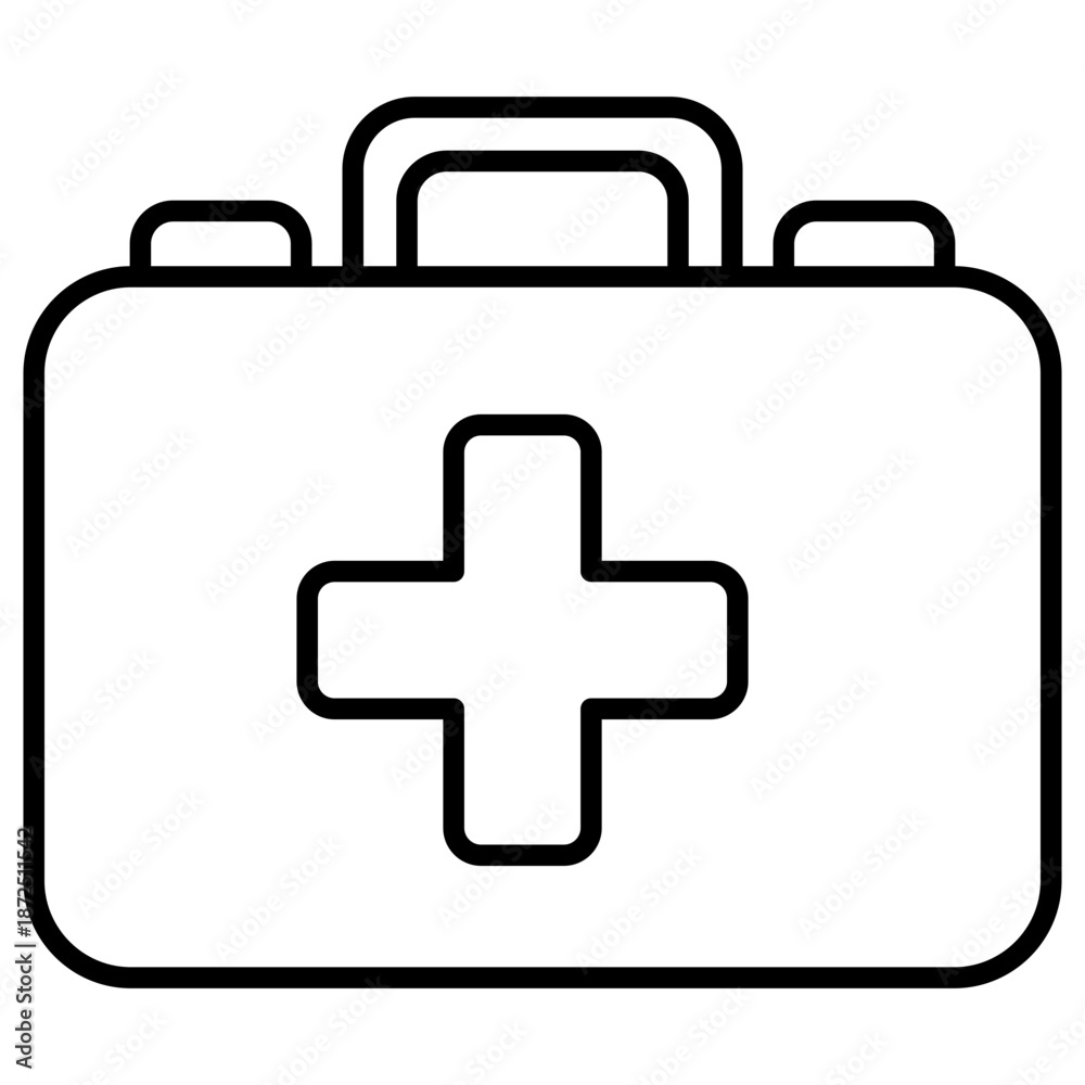 Fototapeta premium First Aid Outline Icon Illustration Vector