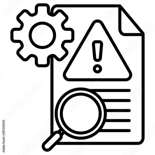Incident Analysis Outline Icon Illustration Vector
