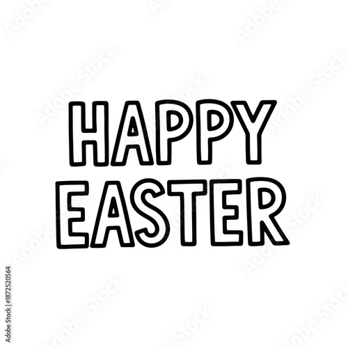 Happy Easter Greeting Text in Black White.