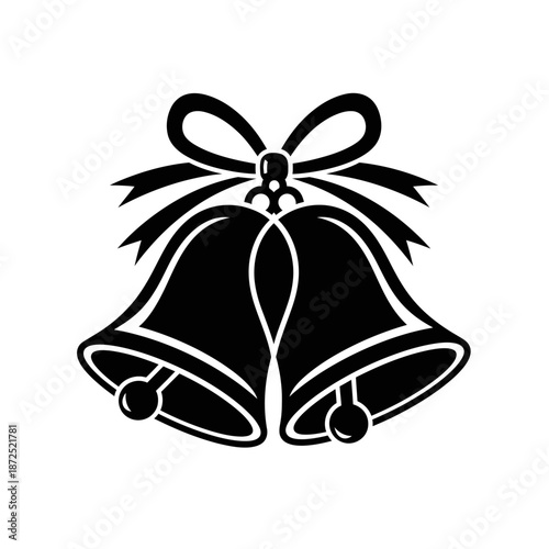 Two Bells with Ribbon Decoration.