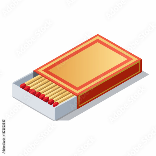 Matchbox with wooden matches for lighting and household use
