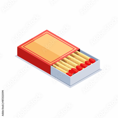 Matchbox with wooden matches for lighting and household use
