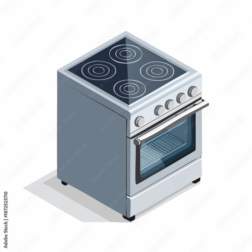 Fototapeta premium Electric stove and oven appliance for modern kitchen cooking design 