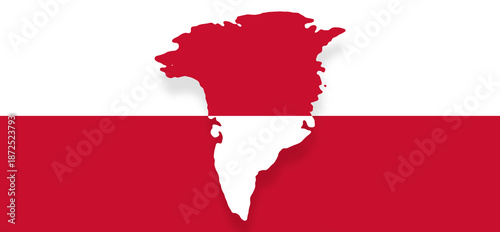abstract flag background of Greenland, simplified symbol shape of the map of Greenland © wetzkaz
