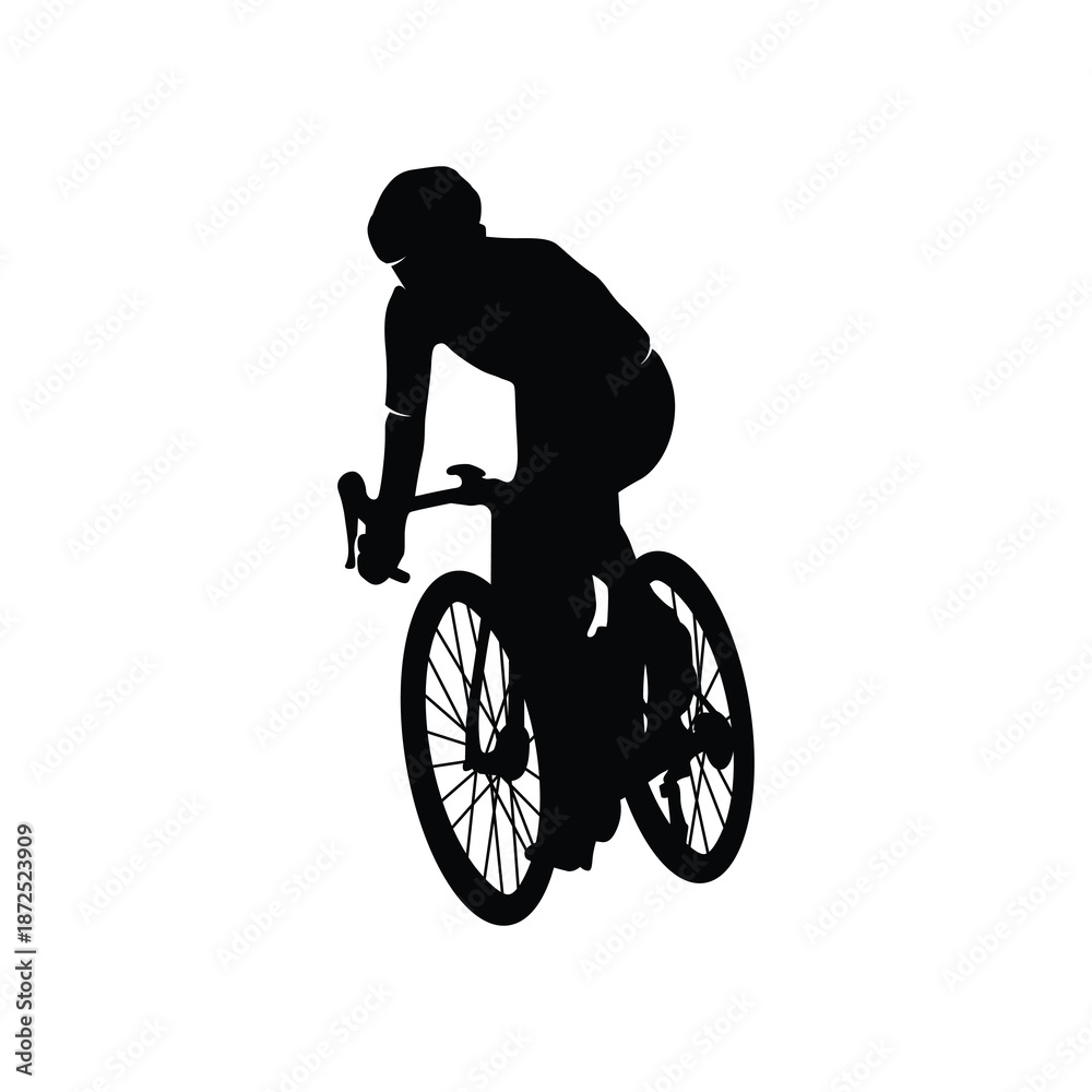 Fototapeta premium Silhouette of a cyclist male on white background 2.eps