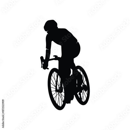 Silhouette of a cyclist male on white background 2.eps