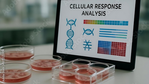 Cell Culture and Cellular Response Analysis and copy space for text
