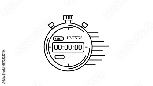 Digital stopwatch with speed lines.